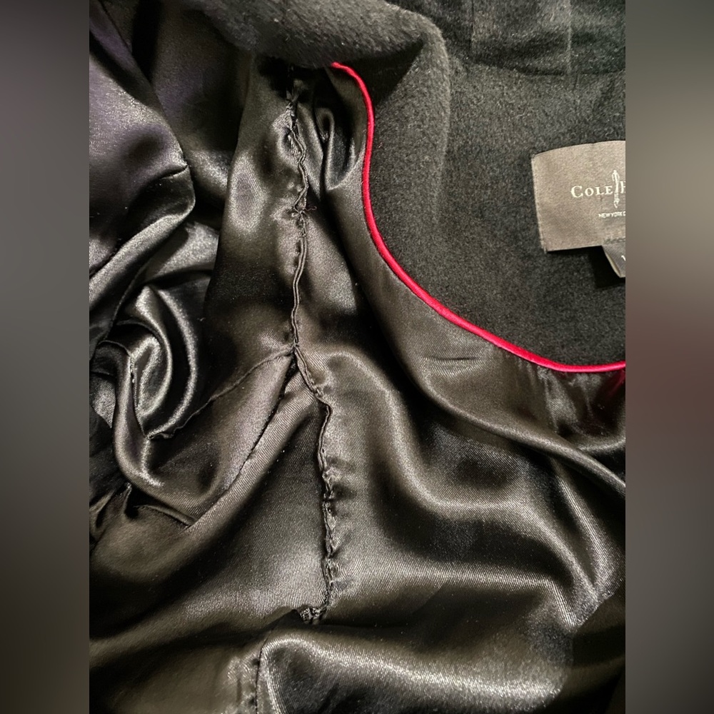 Cole Haan Wool Blend Coat Size 14 in Black - Picture 7 of 10